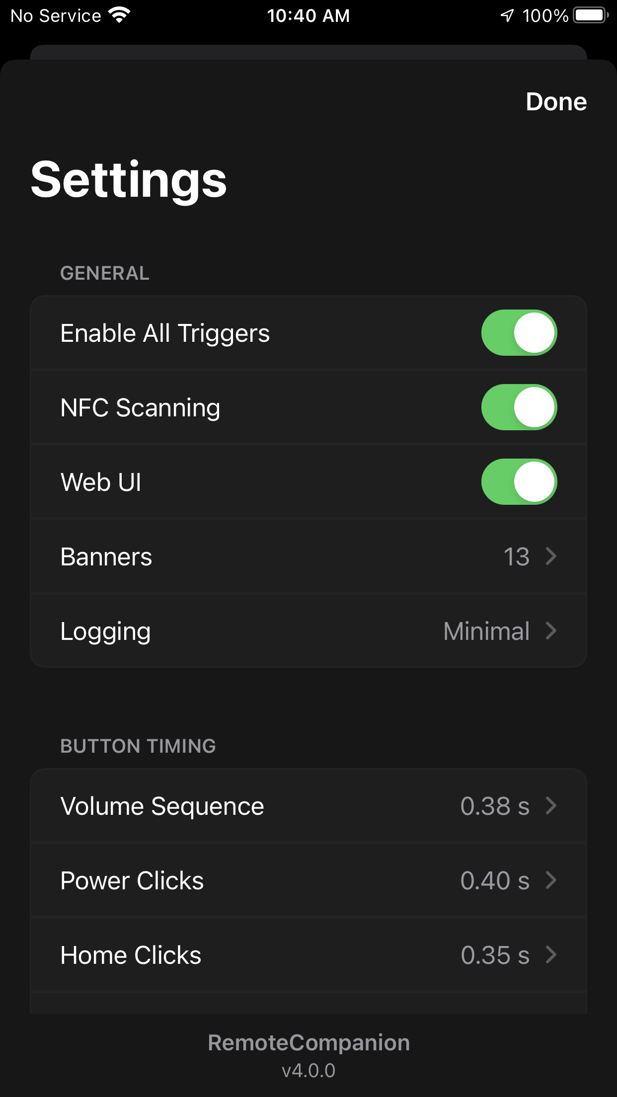 Settings & Backup
